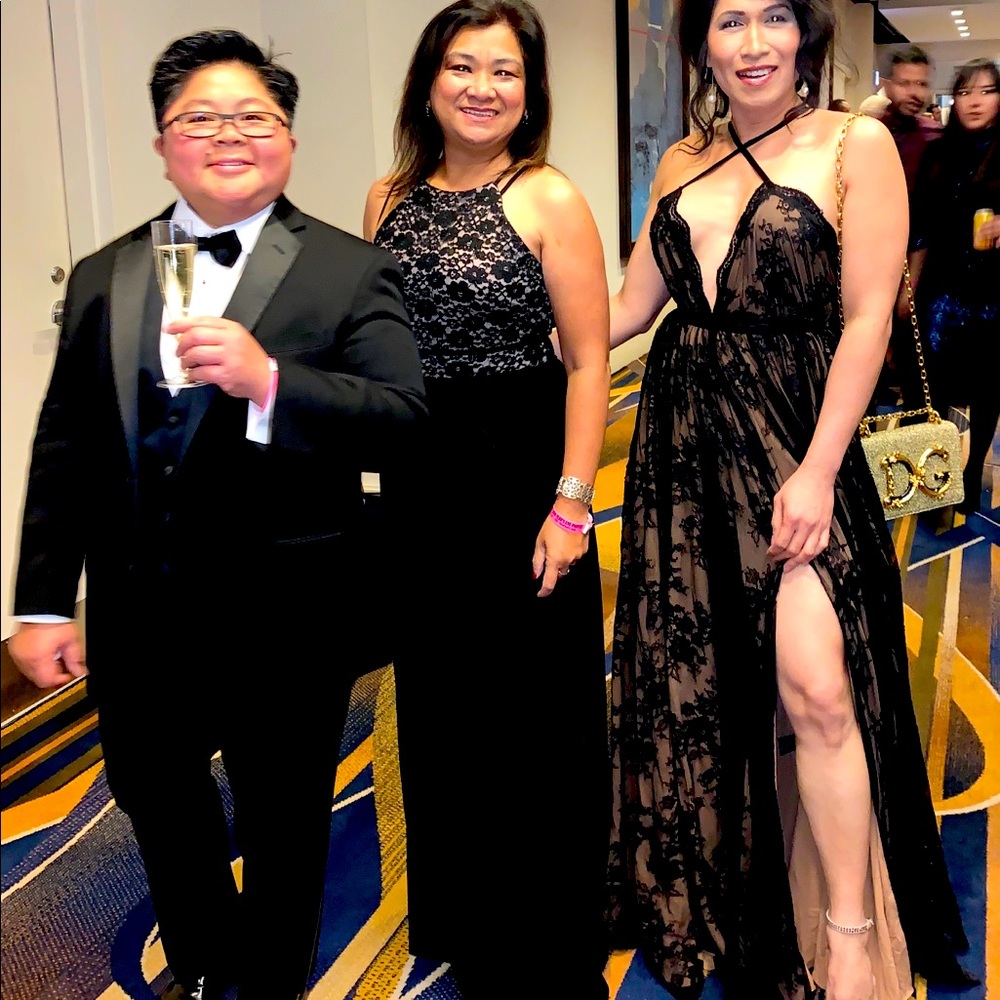 Sexy black lace gown